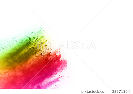 Colorful powder explosion on white background. Colorful powder explosion on white background. 38271594