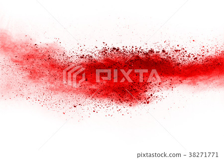 red powder splatted on white background. 38271771