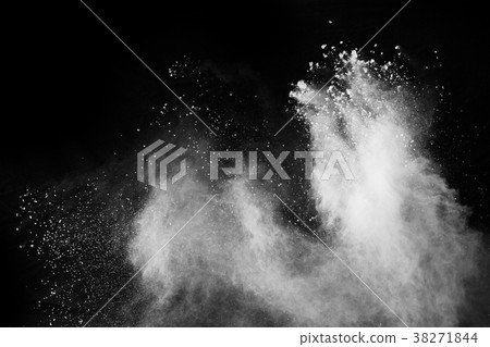 White powder explosion on black background. 38271844