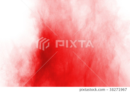 Red powder splatted on white background. Red powder splatted on white background. 38271967