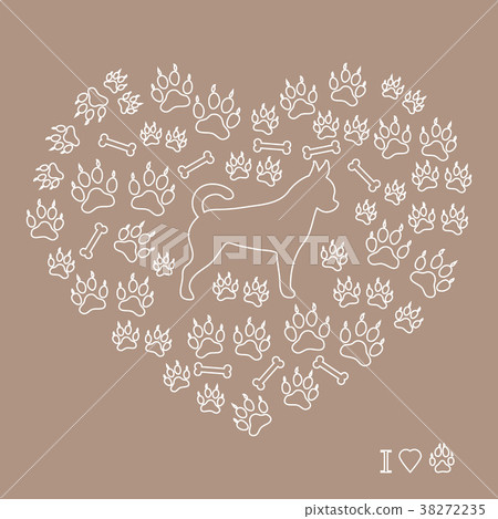 chihuahua silhouette on a background of dog track 38272235