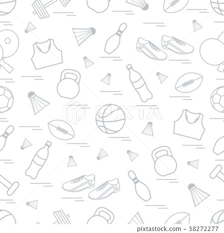 Seamless pattern on the sports theme sports and 38272277