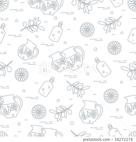 Cute seamless pattern with pitcher of sangria, Cute seamless pattern with pitcher of sangria, 38272278