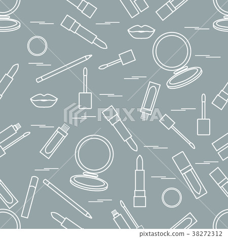Seamless pattern of different lip make-up tools 38272312