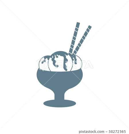 Stylized icon of a colored ice cream on a white Stylized icon of a colored ice cream on a white 38272365