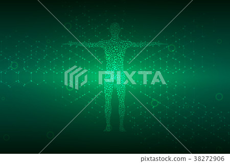 Abstract human body with molecules DNA. - Stock Illustration [38272906 ...