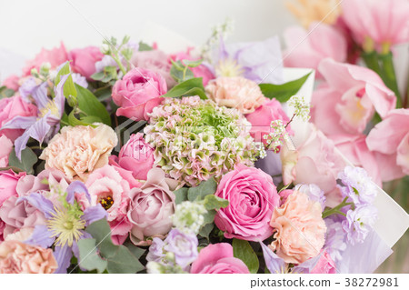 Close-up beautiful luxury bouquet of mixed flowers 38272981