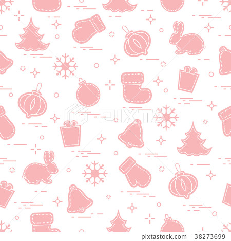 New Year and Christmas seamless pattern Winter New Year and Christmas seamless pattern Winter 38273699