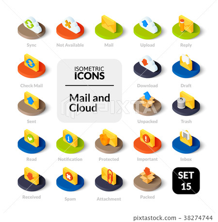Color icons set in flat isometric illustration 38274744