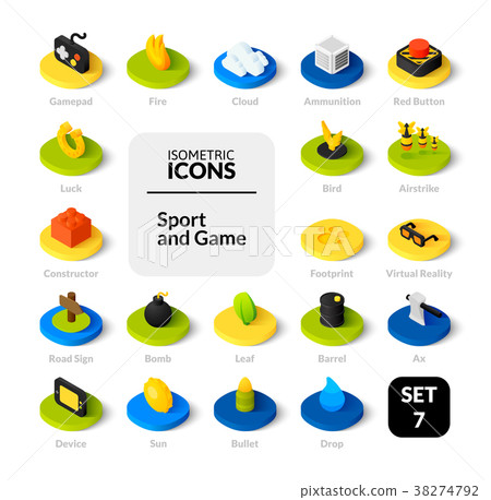 Color icons set in flat isometric illustration 38274792