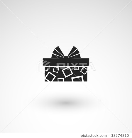 Gift box icon with ribbon, wrapping pattern design 38274810