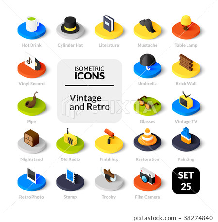 Color icons set in flat isometric illustration 38274840