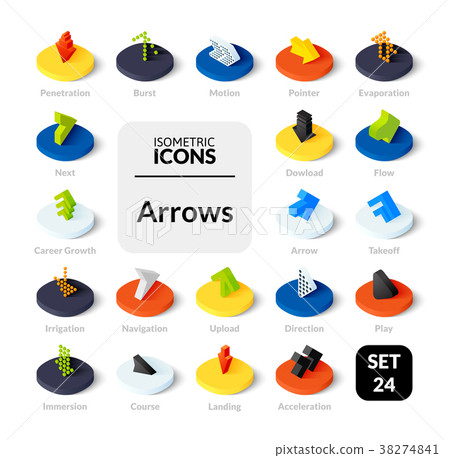 Color icons set in flat isometric illustration 38274841