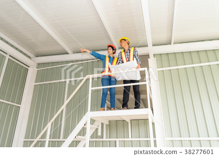 Portrait of engineer and architect Portrait of engineer and architect 38277601