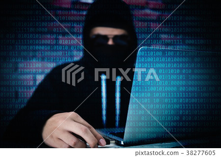 Computer hacker trying to accessing information Computer hacker trying to accessing information 38277605