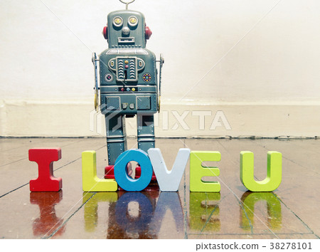 I LOVE U with wooden letters I LOVE U with wooden letters 38278101