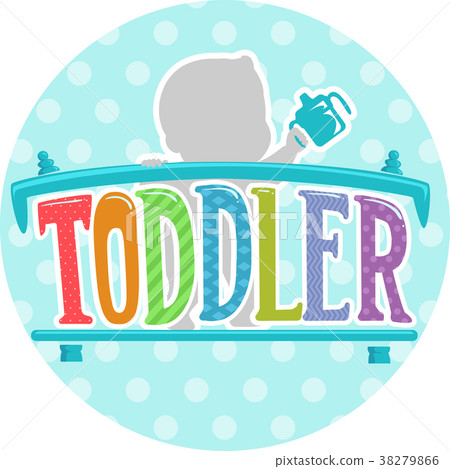 Toddler Silhouette Lettering Illustration Toddler Silhouette Lettering Illustration 38279866