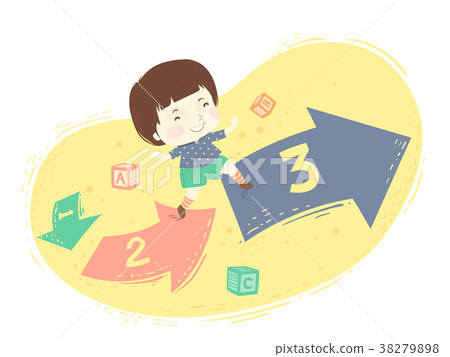 Kid Boy Toddler Learn 123 Illustration Kid Boy Toddler Learn 123 Illustration 38279898