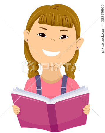 Kid Girl Down Syndrome Book Illustration 38279906