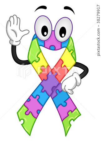 Autism Ribbon Awareness Mascot Illustration Autism Ribbon Awareness Mascot Illustration 38279917