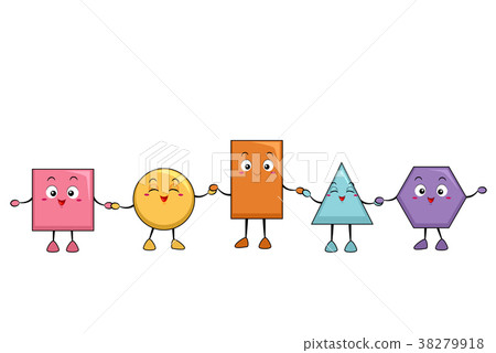 Basic Shapes Mascots Illustration Basic Shapes Mascots Illustration 38279918