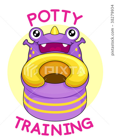 Potty Training Monster Mascot Illustration 38279934