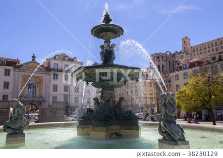 Rossio Square - City of Lisbon - Portugal. 38280129