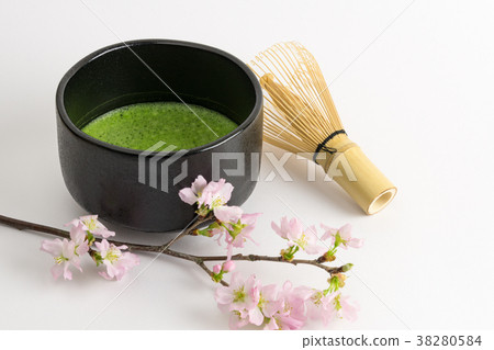 Matcha and Sakura Tea ceremony Spring image 38280584