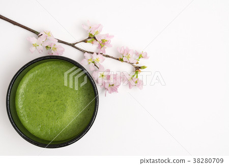 Matcha and Sakura Tea ceremony Spring image 38280709