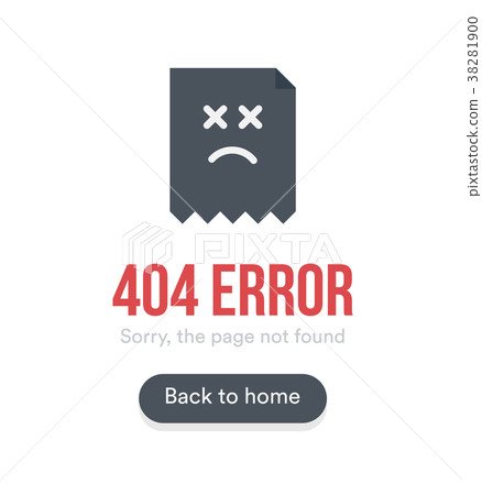 404 Error with text, webpage icon and button 404 Error with text, webpage icon and button 38281900