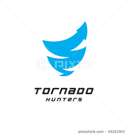 Tornado hunters logo, nature science research. Web 38281903
