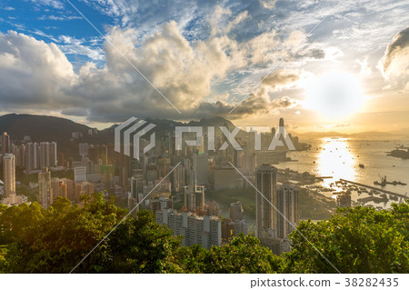 Hong Kong Sunset Aeriel View Hong Kong Sunset Aeriel View 38282435