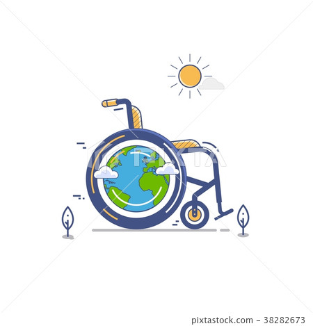whellchair or invalid disabled vector flat 38282673