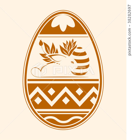 Easter egg with a silhouette of a rabbit 38282697