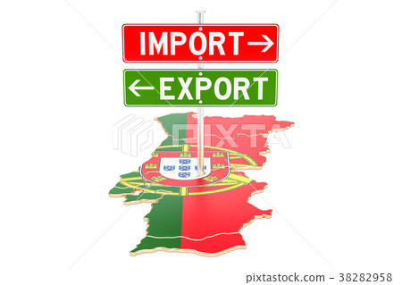 Import and export in Portugal concept 38282958