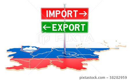 Import and export in Slovenia concept 38282959