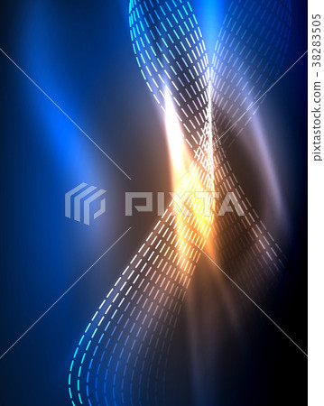 Elegant neon flowing stripes, smooth waves with 38283505