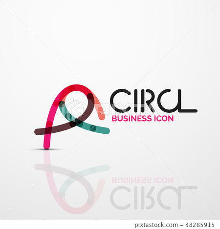 Abstract swirl lines symbol, circle logo icon Abstract swirl lines symbol, circle logo icon 38285915