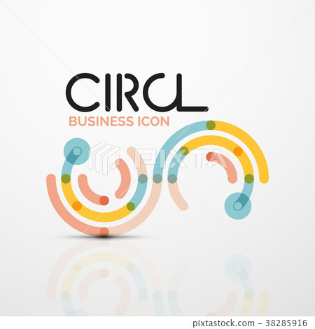 Abstract swirl lines symbol, circle logo icon 38285916