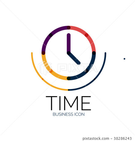 插圖素材: vector abstract logo idea, time concept or clock