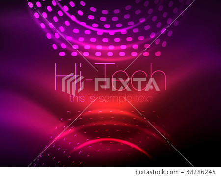 Glowing neon dotted shape abstract background 38286245