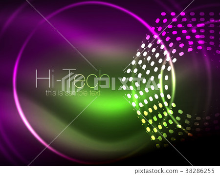 Glowing neon dotted shape abstract background Glowing neon dotted shape abstract background 38286255
