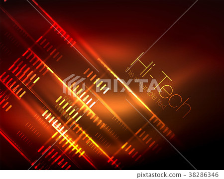 Futuristic neon lights on dark background, digital Futuristic neon lights on dark background, digital 38286346