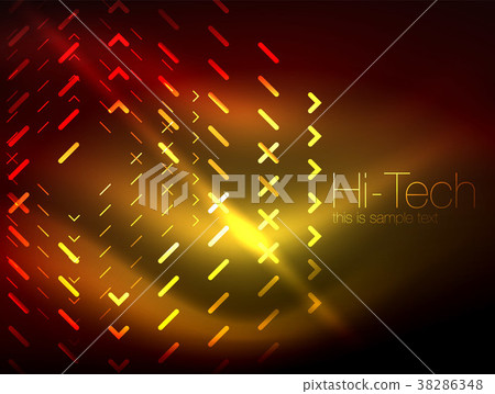 Futuristic neon lights on dark background, digital 38286348