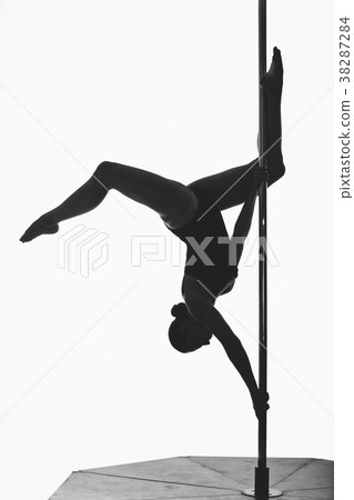 beautiful pole dancer girl silhouette 38287284