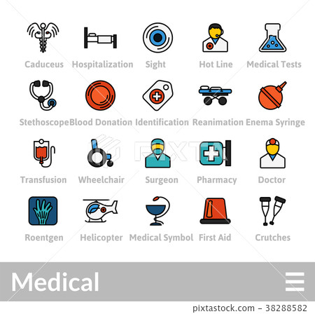 Outline icons thin flat design, modern line stroke Outline icons thin flat design, modern line stroke 38288582