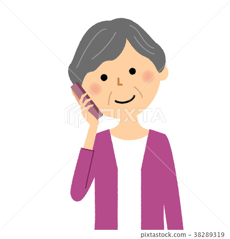 Senior lady grandma smartphone 38289319