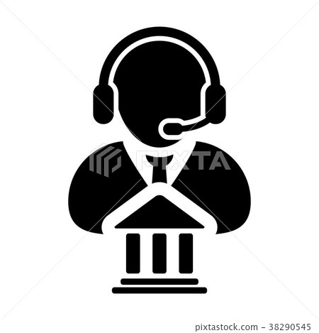 Service Icon Vector Bank Call Center Male Person Stock