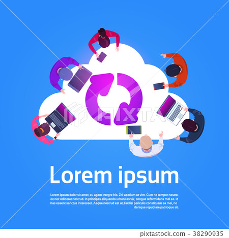 Cloud Computing Concept Top View Of Group Of Cloud Computing Concept Top View Of Group Of 38290935