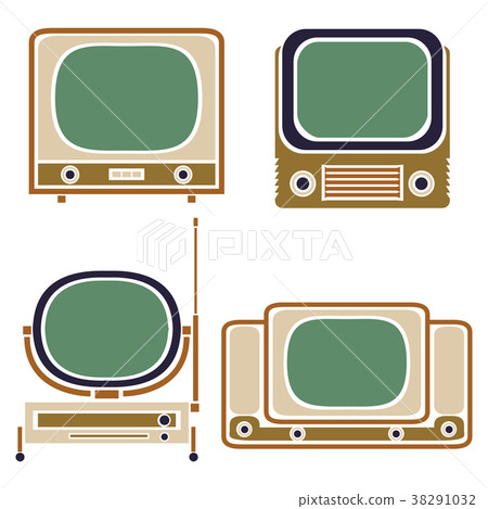 Old TV. Vintage Vector Set. Retro Apparatus 38291032